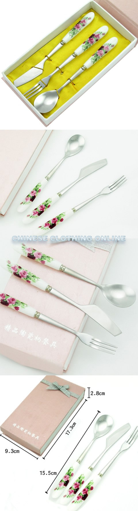 Stainless Steel w/ Porcelain handle Cutlery Set