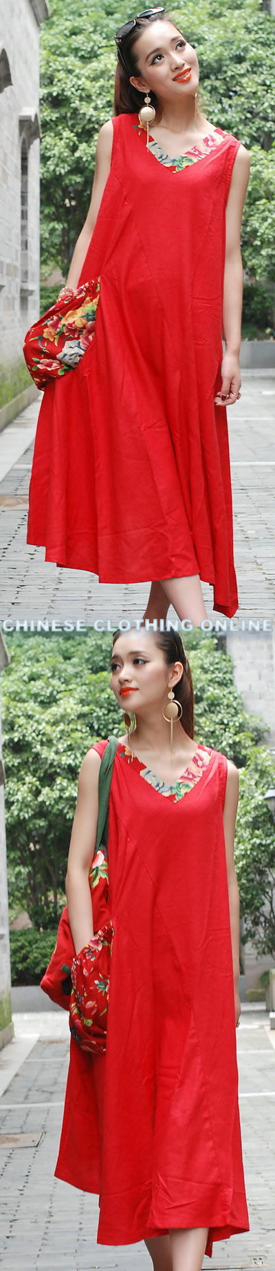 Ethnic Floral Printing A-line Dress (CM)