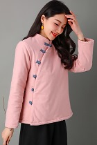 Long-sleeve Cotton-linen Wadded Jacket (CM)