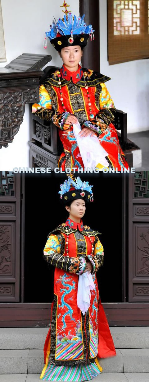 Qing Dynasty Empress Court Dress w/ Crown