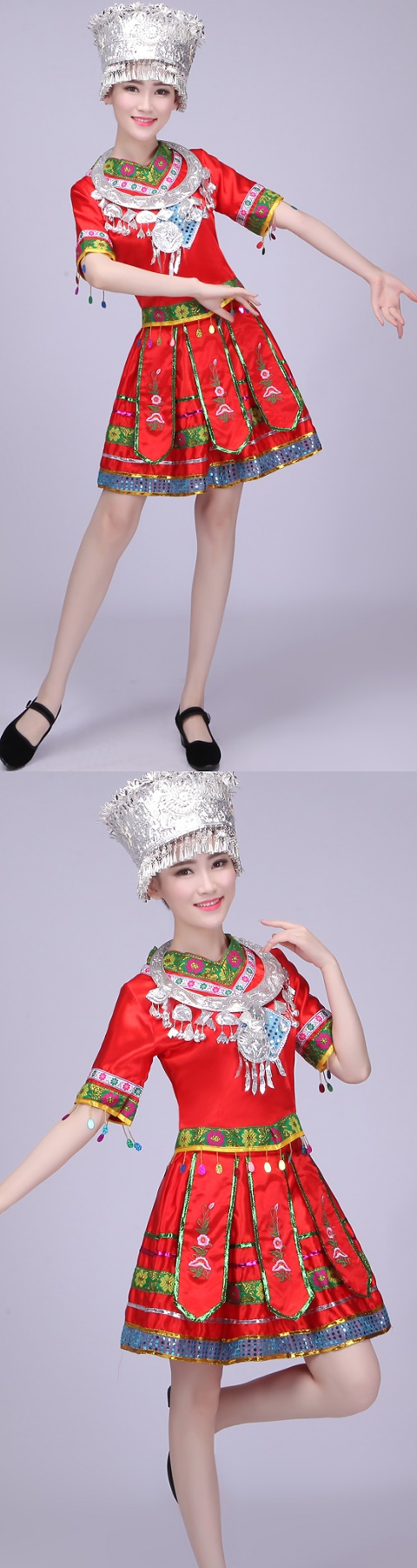 Chinese Ethnic Dancing Costume - Miao Zu