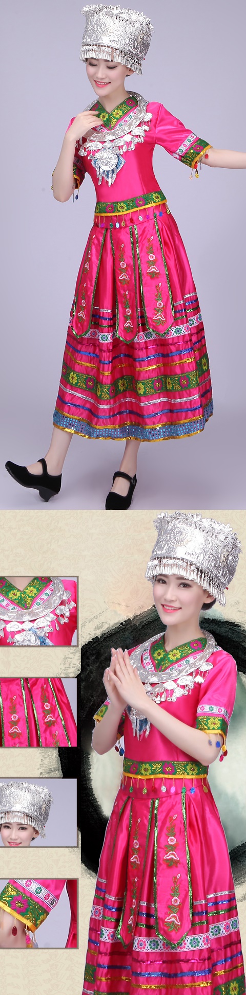 Chinese Ethnic Dancing Costume - Miao Zu