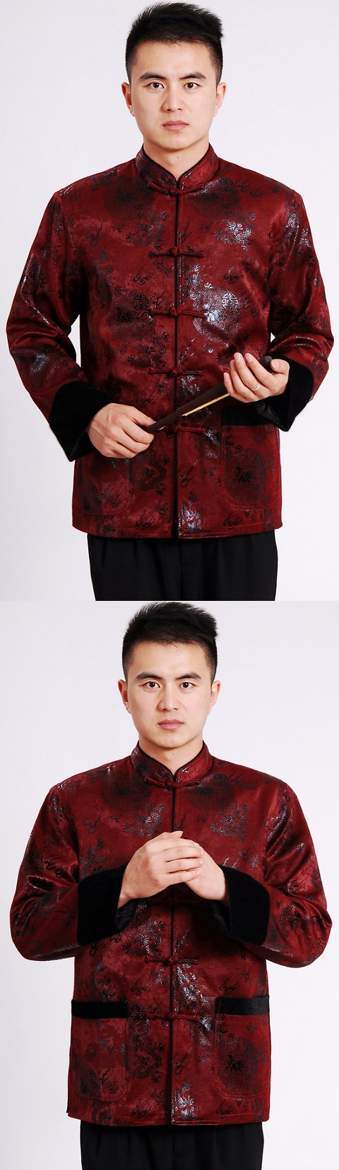 Mandarin Brocade Fabric Mink Hair Jacket (RM)