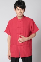 Linen Cotton Short-sleeve Chinese Ethnic Shirt (RM)