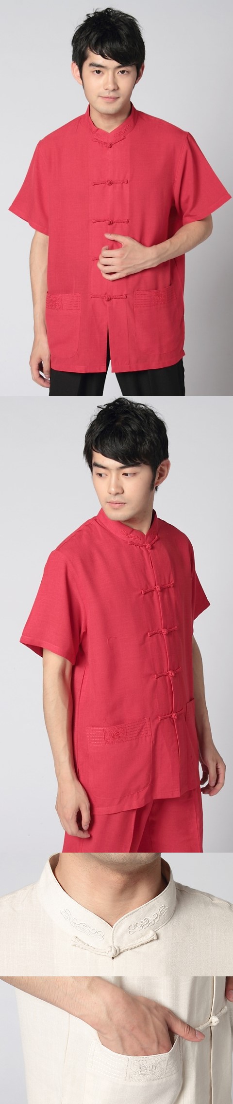 Linen Cotton Short-sleeve Chinese Ethnic Shirt (RM)