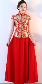 Red Evening-dress / Bridal Skirt Suit