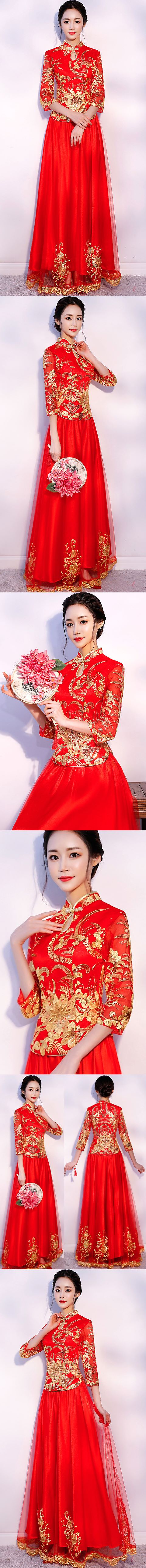 Red Evening-dress / Bridal Skirt Suit