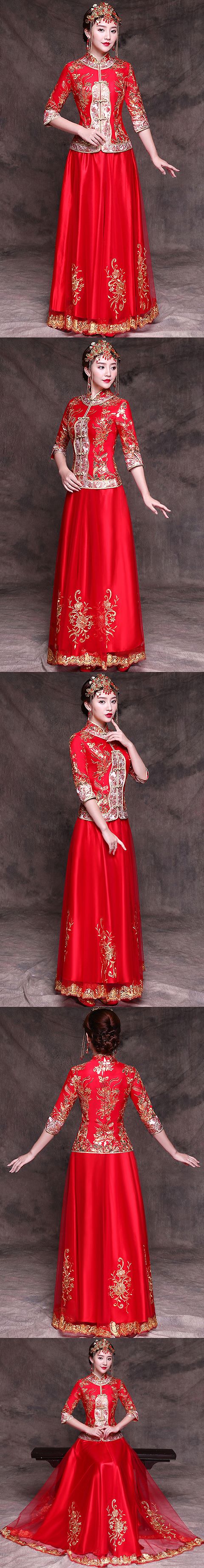 Red Evening-dress / Bridal Skirt Suit