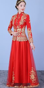 Red Evening-dress / Bridal Skirt Suit