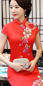 Long-length Silky Embroidery Cheongsam (CM/RM)