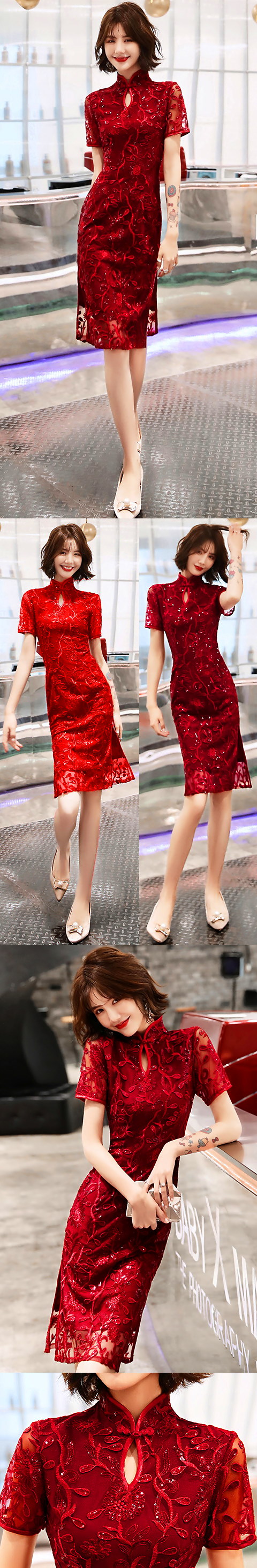 Magnificent Embroidery Gauze Short-sleeve Cheongsam (RM/CM)