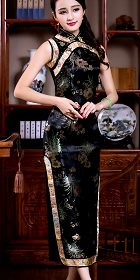 Sleeveless Long-length Brocade Cheongsam (RM)