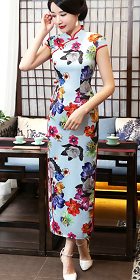 Long-length Silk Printing Cheongsam (RM)