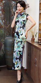 Long-length Silk Printing Cheongsam (RM)