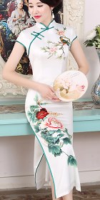 Long-length Silk Printing Cheongsam (RM)