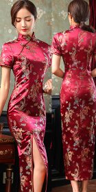 Short-sleeve Long-length Brocade Cheongsam (RM)