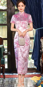 Short-sleeve Long-length Brocade Cheongsam (RM)