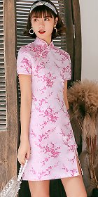 Short-sleeve Short Brocade Cheongsam Dress (RM)