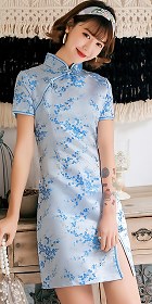 Short-sleeve Short Brocade Cheongsam Dress (RM)