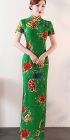 Long-length Ethnic Printing Cheongsam (CM/RM)