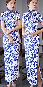 Short-sleeve Long-length Cheongsam (RM/CM)