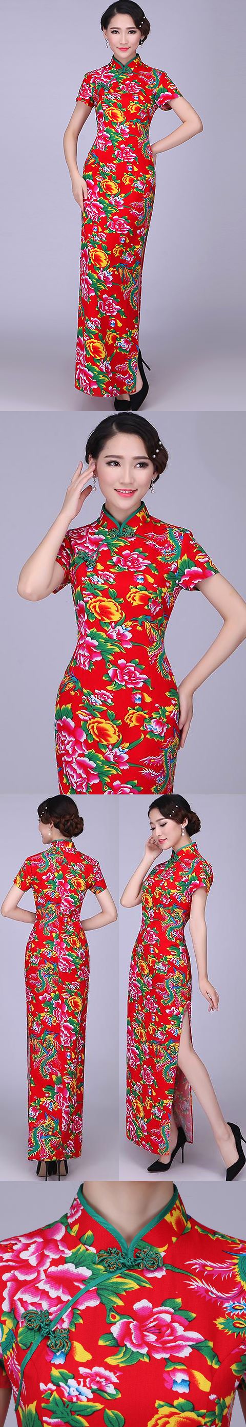 Short-sleeve Long-length Cheongsam (CM)