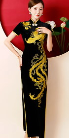 Gorgeous Phoenix Embroidery Long-length Cheongsam (RM/CM)