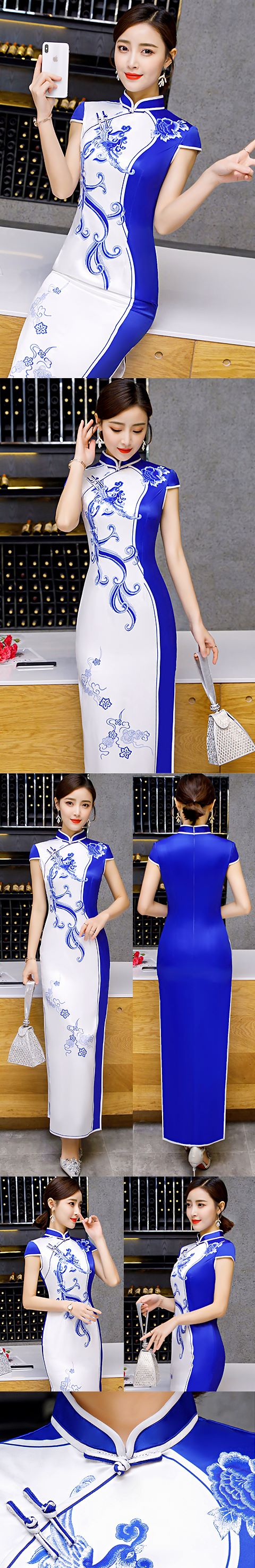 Cup-sleeve Long-length Cheongsam (RM)