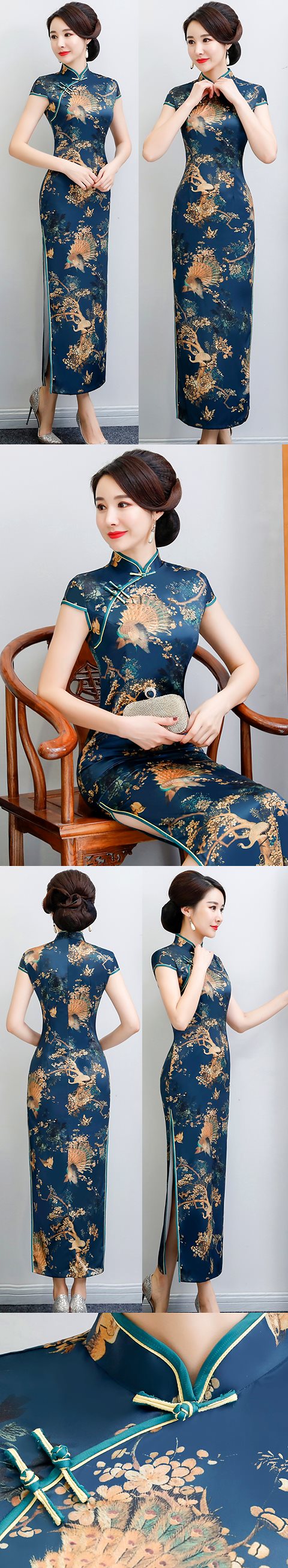 Cup-sleeve Long-length Cheongsam (RM)