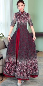 Elbow-sleeve Magnificent Dual-layer Cheongsam (RM)