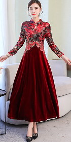 Long-sleeve Magnificent Velvet Cheongsam (RM)