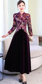 Long-sleeve Magnificent Velvet Cheongsam (RM)