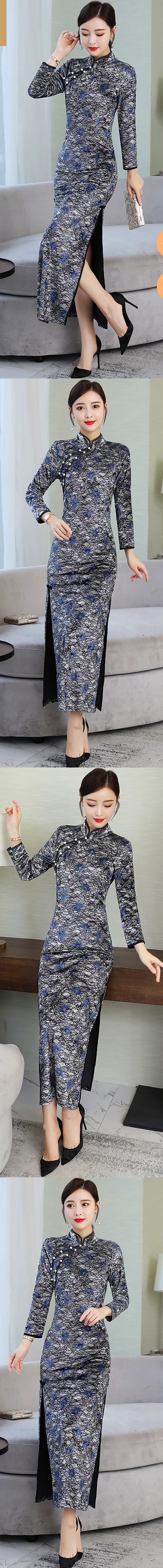 Long-sleeve Long-length Cheongsam (RM)