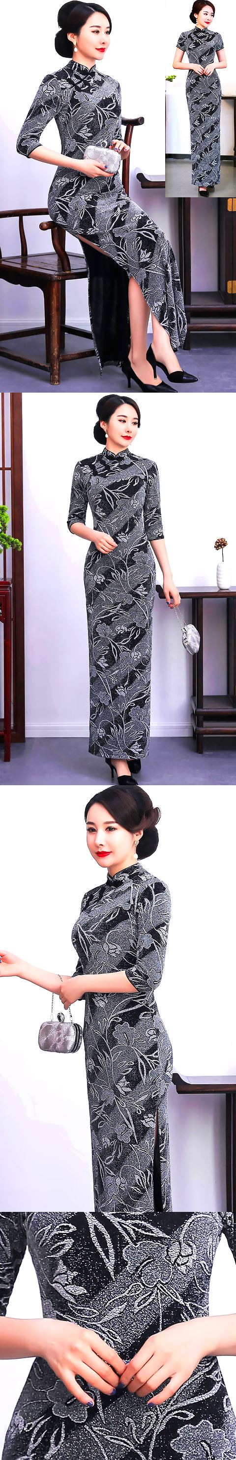 Long-length Embossed Embroidery Cheongsam (RM)