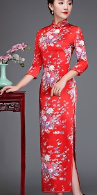 3/4-sleeve Long-length Cheongsam (RM)