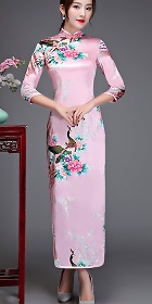 3/4-sleeve Long-length Cheongsam (RM)