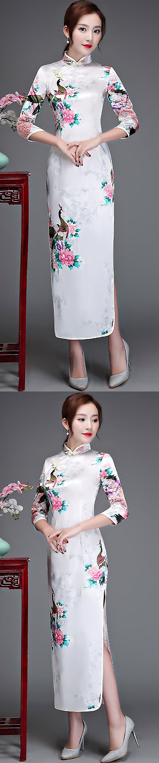 3/4-sleeve Long-length Cheongsam (RM)