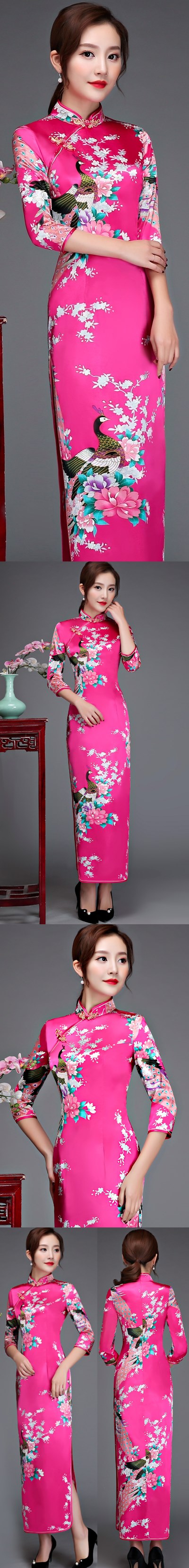 3/4-sleeve Long-length Cheongsam (RM)