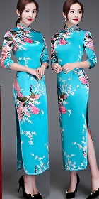 3/4-sleeve Long-length Cheongsam (RM)