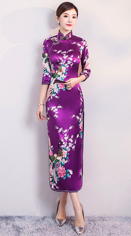 3/4-sleeve Long-length Cheongsam (RM)