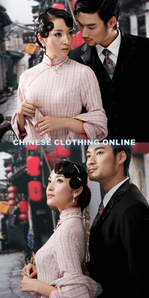 3/4-sleeve Long-length Cheongsam w/ Shawl (CM)