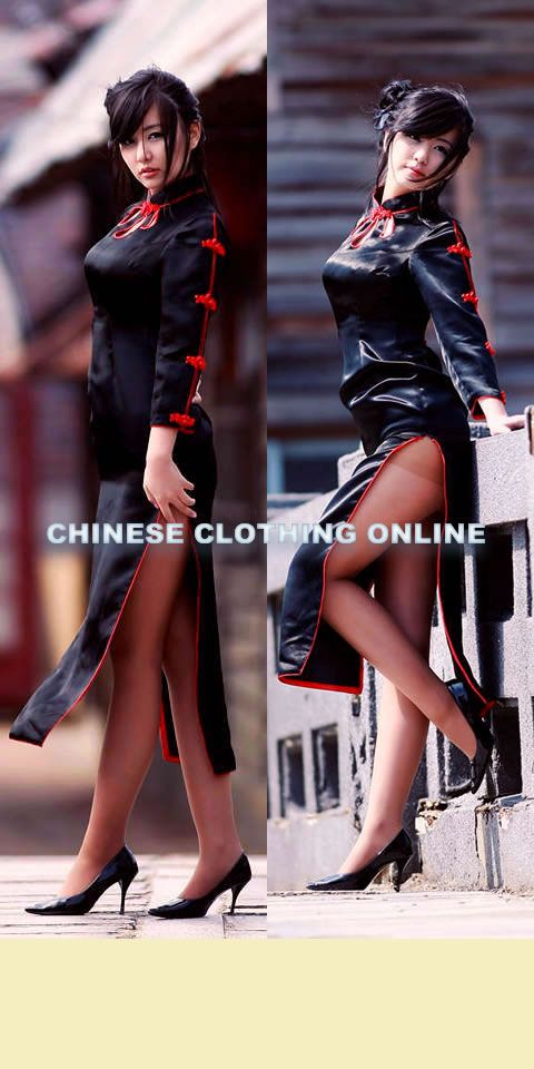 3/4-sleeve Long-length Cheongsam (CM)