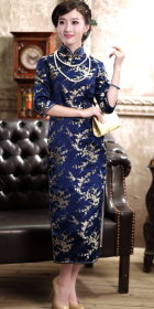 3/4-sleeve Long-length Cheongsam (CM)