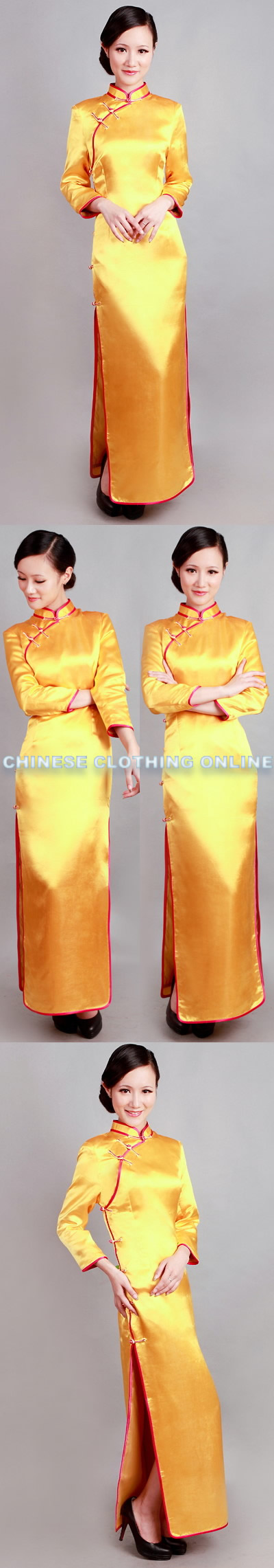 Long-sleeve Long-length Cheongsam (CM)