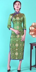 3/4-sleeve Long-length Cheongsam (CM)