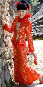 Long-sleeve Long-length Fishtail Wadded Qungua (RM)