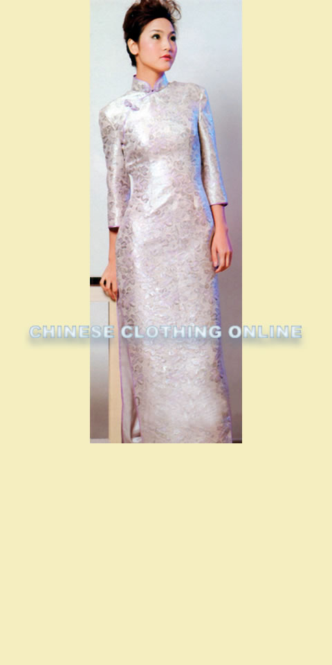 3/4-sleeve Long-length Cheongsam (CM)