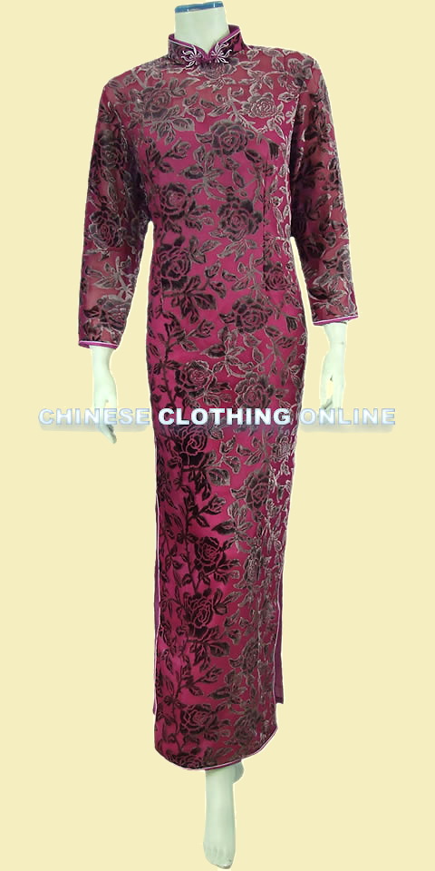 3/4-sleeve Long-length Cheongsam (CM)