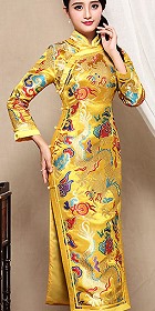 Long-sleeve Long-length Cheongsam (CM)