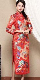 Long-sleeve Long-length Cheongsam (CM)